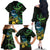 New Zealand Tui Bird Family Matching Off The Shoulder Long Sleeve Dress and Hawaiian Shirt Aotearoa Maori With Kowhai Flowers