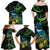 New Zealand Tui Bird Family Matching Off Shoulder Maxi Dress and Hawaiian Shirt Aotearoa Maori With Kowhai Flowers