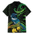 New Zealand Tui Bird Family Matching Off Shoulder Short Dress and Hawaiian Shirt Aotearoa Maori With Kowhai Flowers