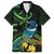 New Zealand Tui Bird Family Matching Short Sleeve Bodycon Dress and Hawaiian Shirt Aotearoa Maori With Kowhai Flowers