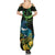 New Zealand Tui Bird Family Matching Summer Maxi Dress and Hawaiian Shirt Aotearoa Maori With Kowhai Flowers