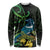 New Zealand Tui Bird Long Sleeve Shirt Aotearoa Maori With Kowhai Flowers