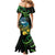 New Zealand Tui Bird Mermaid Dress Aotearoa Maori With Kowhai Flowers