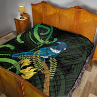 New Zealand Tui Bird Quilt Aotearoa Maori With Kowhai Flowers
