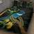 New Zealand Tui Bird Quilt Bed Set Aotearoa Maori With Kowhai Flowers