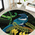 New Zealand Tui Bird Round Carpet Aotearoa Maori With Kowhai Flowers