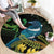 New Zealand Tui Bird Round Carpet Aotearoa Maori With Kowhai Flowers