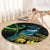 New Zealand Tui Bird Round Carpet Aotearoa Maori With Kowhai Flowers