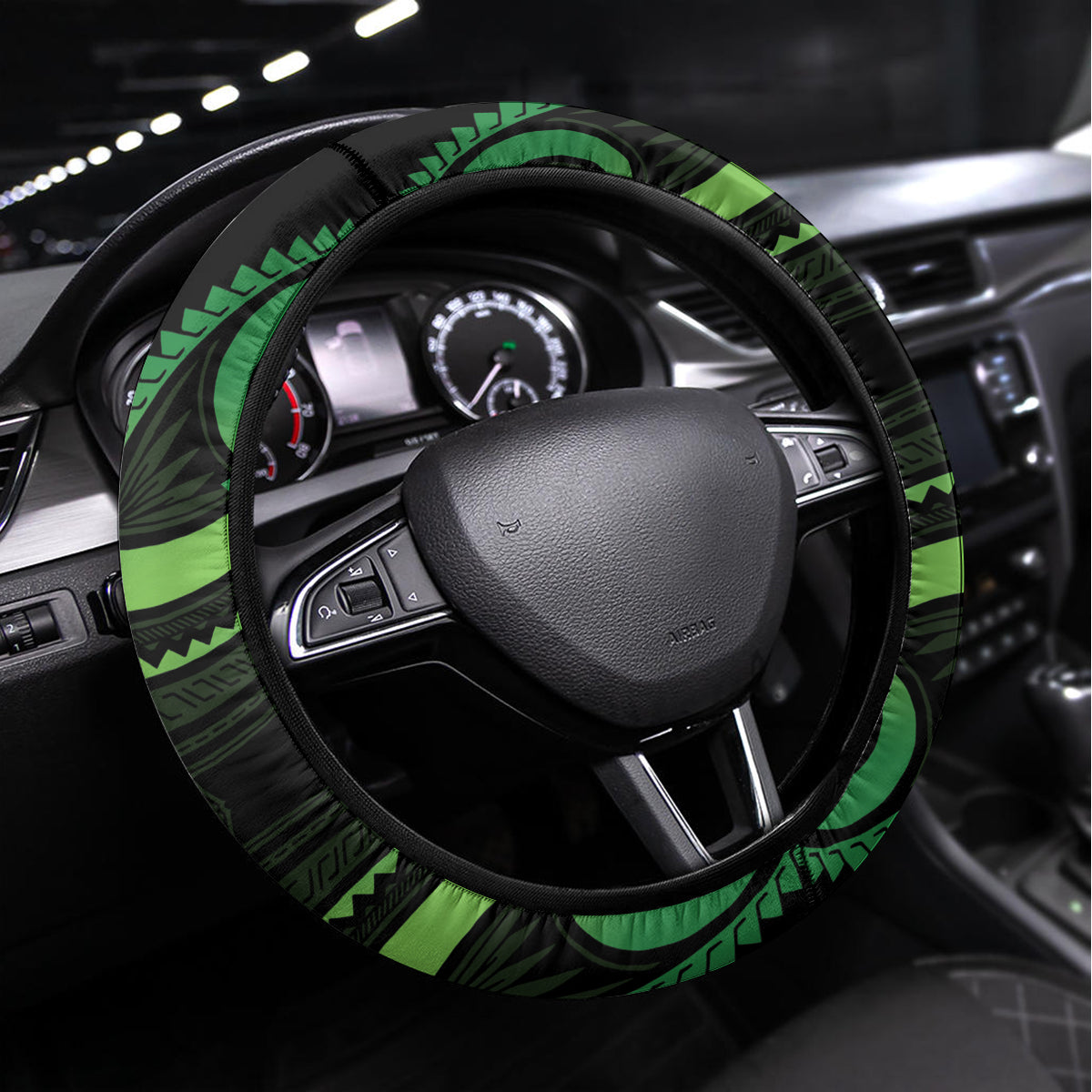 New Zealand Tui Bird Steering Wheel Cover Aotearoa Maori With Kowhai Flowers LT14 Universal Fit Black - Polynesian Pride