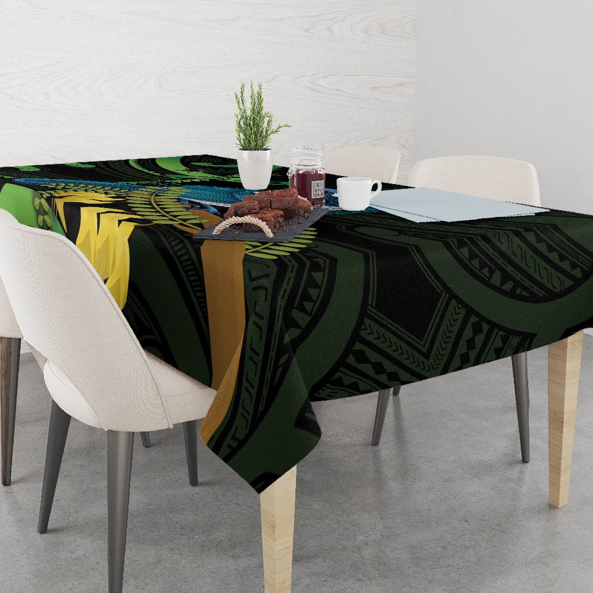 New Zealand Tui Bird Tablecloth Aotearoa Maori With Kowhai Flowers LT14 - Polynesian Pride
