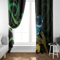 New Zealand Tui Bird Window Curtain Aotearoa Maori With Kowhai Flowers LT14 - Polynesian Pride