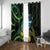 New Zealand Tui Bird Window Curtain Aotearoa Maori With Kowhai Flowers