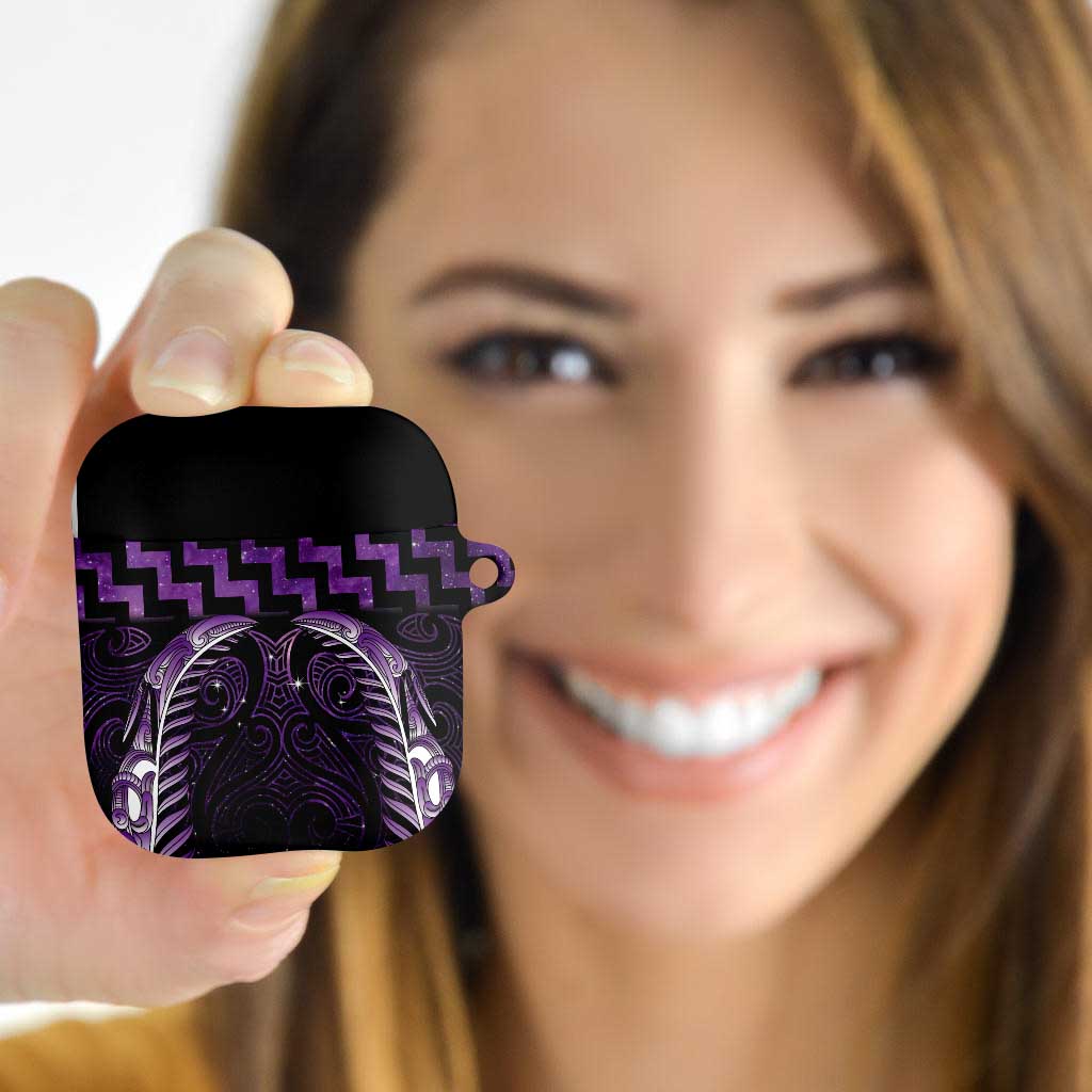 Purple Matariki New Zealand AirPods Case Maori Poutama Galaxy Vibes - Polynesian Pride