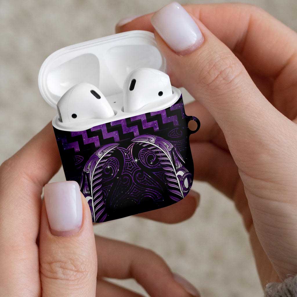 Purple Matariki New Zealand AirPods Case Maori Poutama Galaxy Vibes - Polynesian Pride