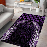 Purple Matariki New Zealand Area Rug Maori Poutama Galaxy Vibes