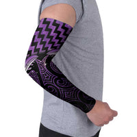 Purple Matariki New Zealand Arm Sleeves Maori Poutama Galaxy Vibes - Polynesian Pride