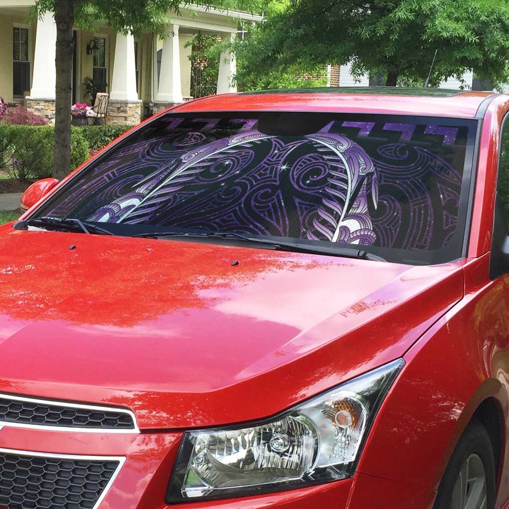 Purple Matariki New Zealand Auto Sun Shade Maori Poutama Galaxy Vibes - Polynesian Pride