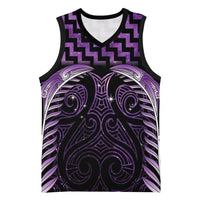Purple Matariki New Zealand Basketball Jersey Maori Poutama Galaxy Vibes - Polynesian Pride
