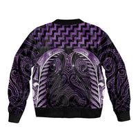 Purple Matariki New Zealand Bomber Jacket Maori Poutama Galaxy Vibes