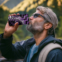 Purple Matariki New Zealand 4 in 1 Can Cooler Tumbler Maori Poutama Galaxy Vibes