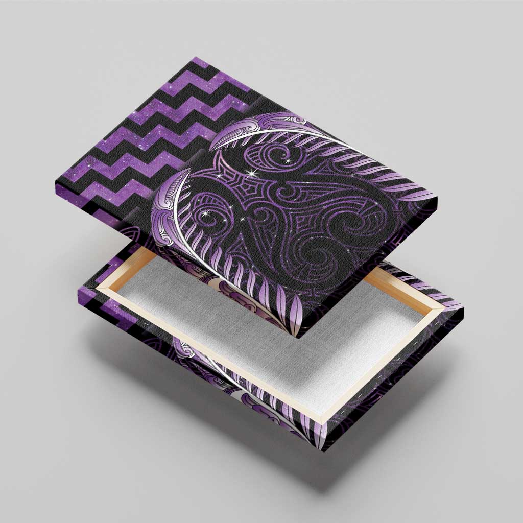 Purple Matariki New Zealand Canvas Wall Art Maori Poutama Galaxy Vibes
