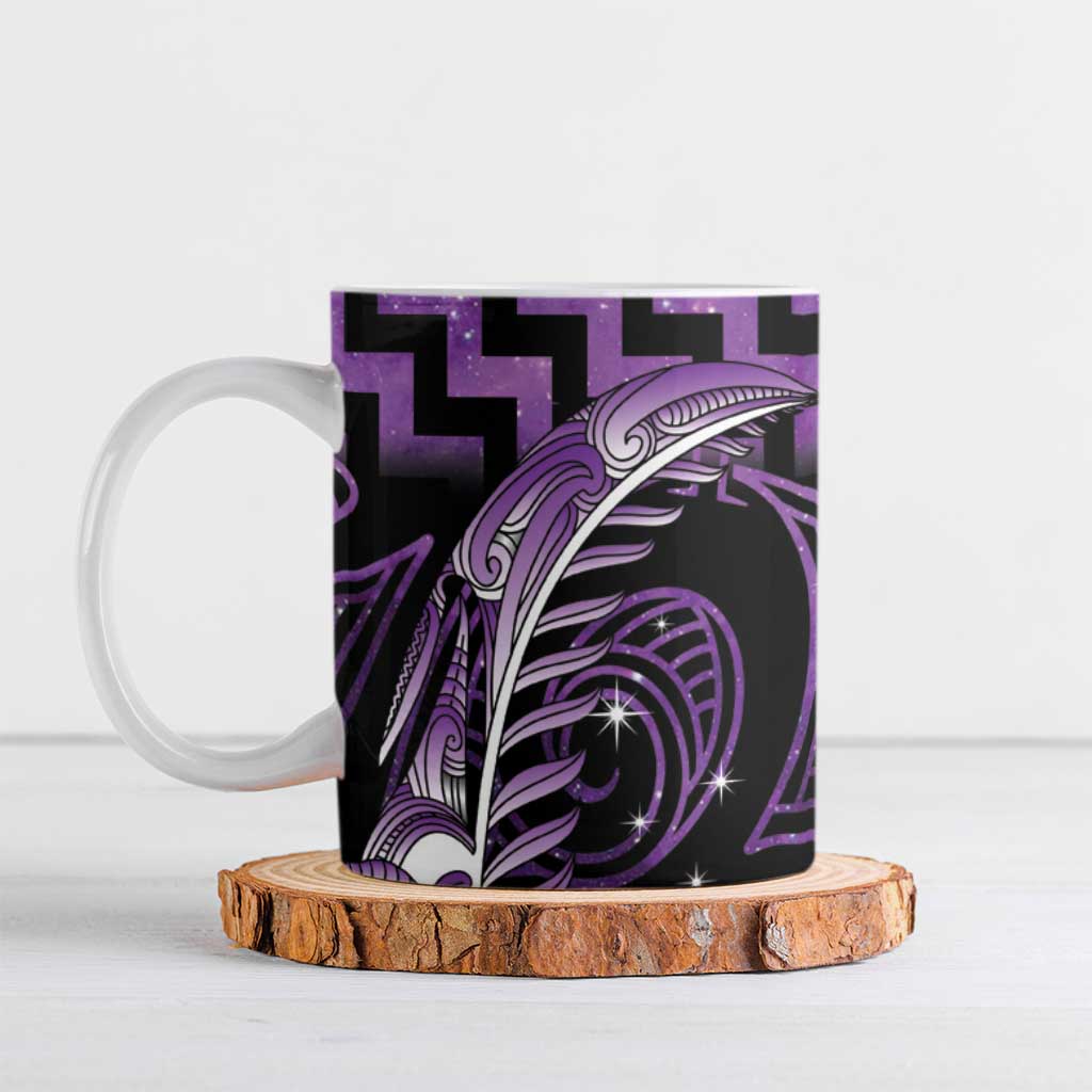 Purple Matariki New Zealand Ceramic Mug Maori Poutama Galaxy Vibes - Polynesian Pride