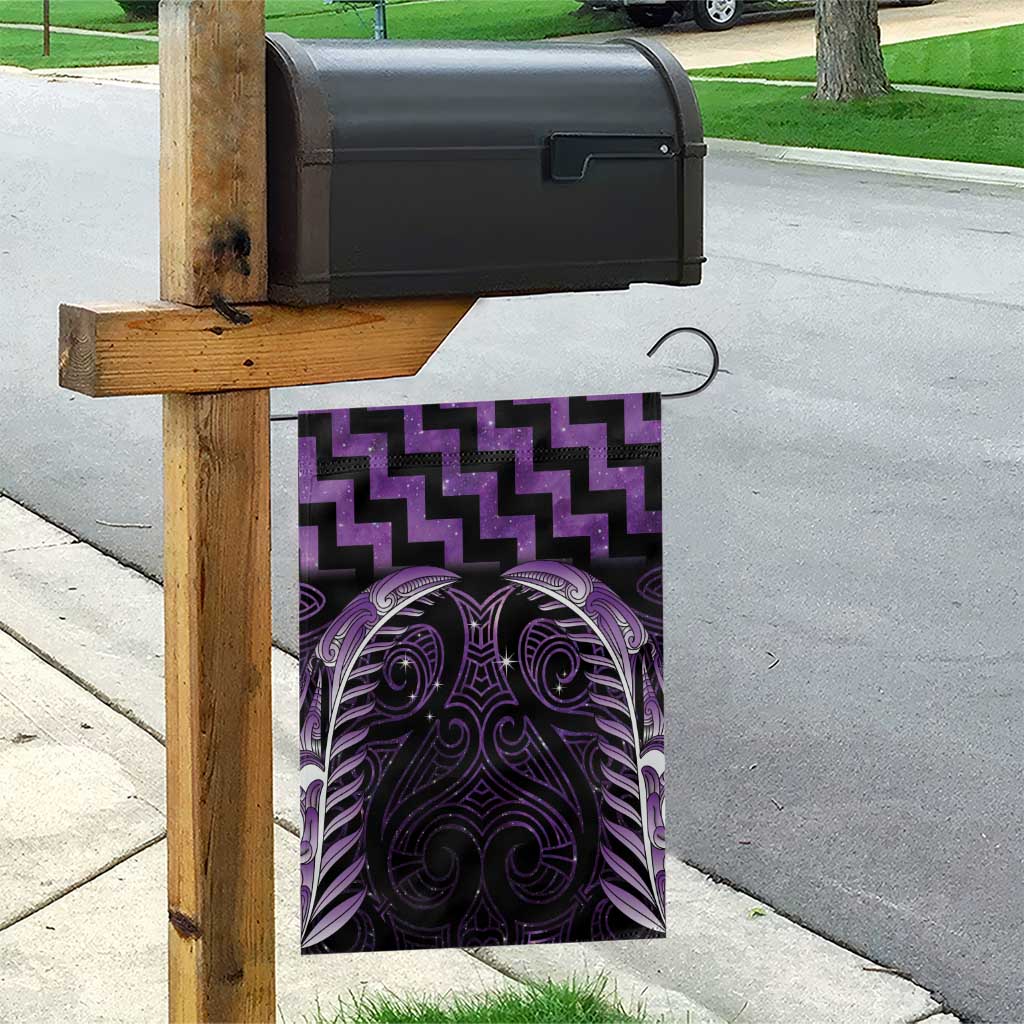 Purple Matariki New Zealand Garden Flag Maori Poutama Galaxy Vibes