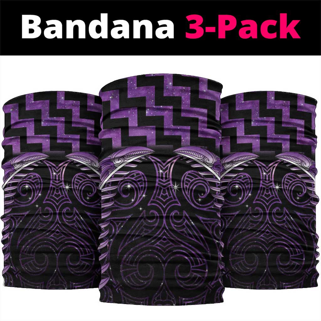Purple Matariki New Zealand Neck Gaiter Maori Poutama Galaxy Vibes - Polynesian Pride