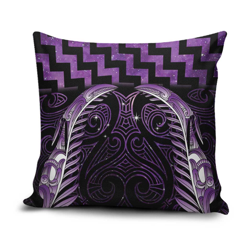 Purple Matariki New Zealand Pillow Cover Maori Poutama Galaxy Vibes - Polynesian Pride