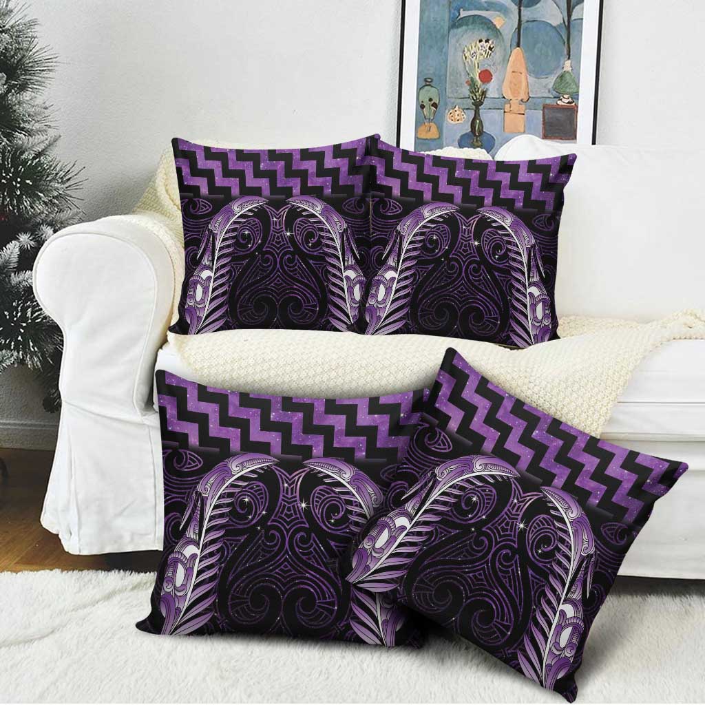 Purple Matariki New Zealand Pillow Cover Maori Poutama Galaxy Vibes - Polynesian Pride