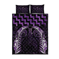 Purple Matariki New Zealand Quilt Bed Set Maori Poutama Galaxy Vibes