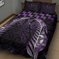 Purple Matariki New Zealand Quilt Bed Set Maori Poutama Galaxy Vibes