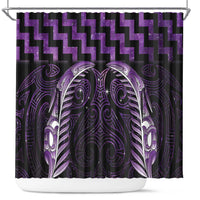 Purple Matariki New Zealand Shower Curtain Maori Poutama Galaxy Vibes