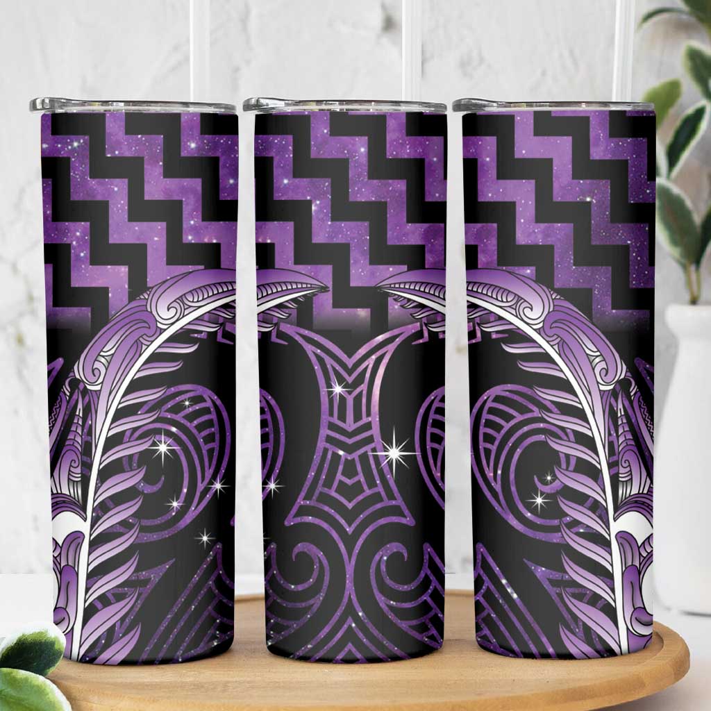 Purple Matariki New Zealand Skinny Tumbler Maori Poutama Galaxy Vibes