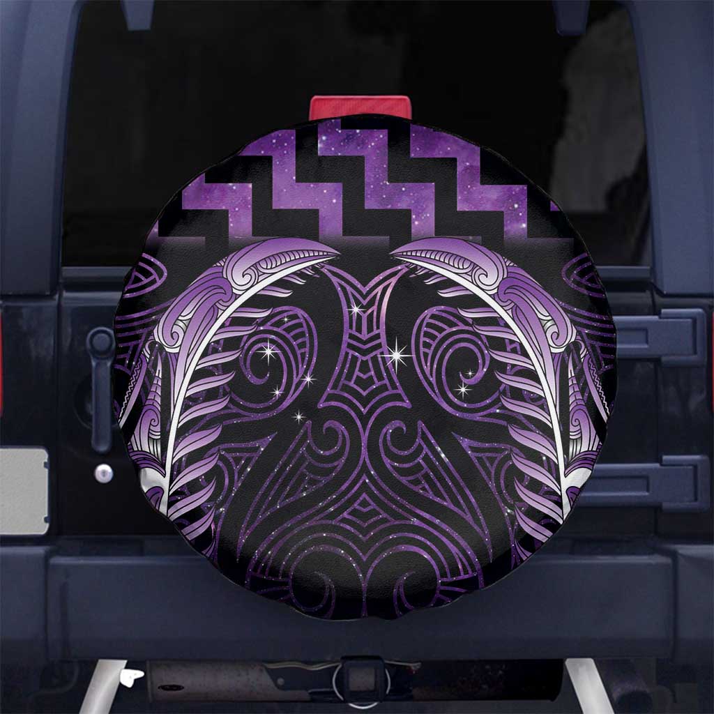 Purple Matariki New Zealand Spare Tire Cover Maori Poutama Galaxy Vibes