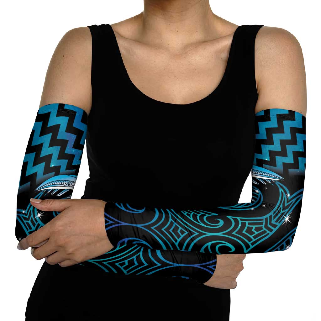 Blue Matariki New Zealand Arm Sleeves Maori Poutama Galaxy Vibes - Polynesian Pride