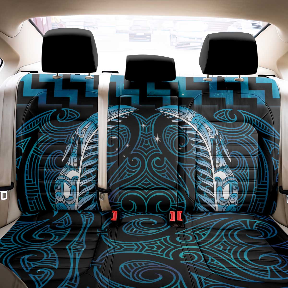 Blue Matariki New Zealand Back Car Seat Cover Maori Poutama Galaxy Vibes