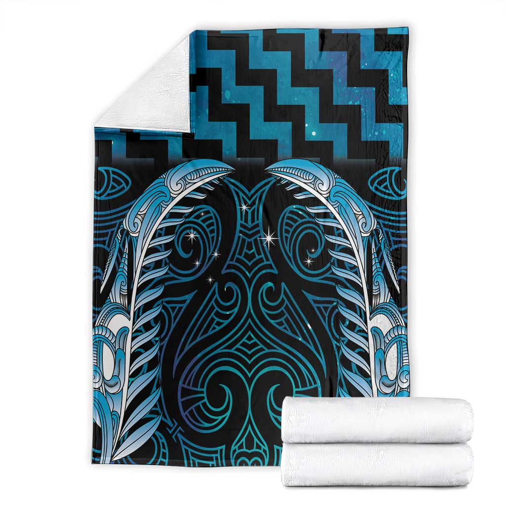Blue Matariki New Zealand Blanket Maori Poutama Galaxy Vibes