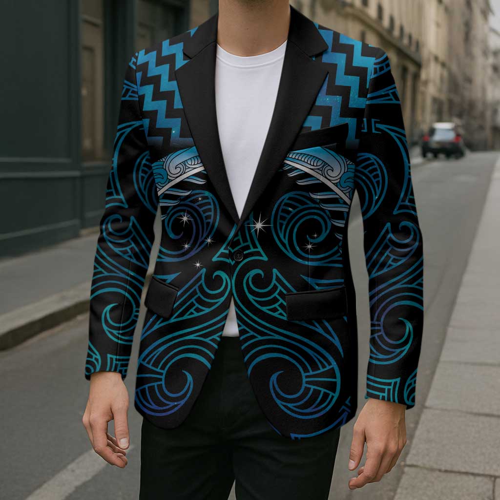 Blue Matariki New Zealand Blazer Maori Poutama Galaxy Vibes - Polynesian Pride