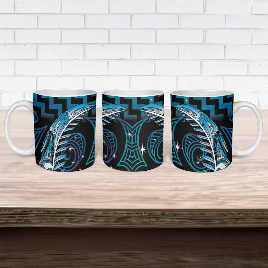 Blue Matariki New Zealand Ceramic Mug Maori Poutama Galaxy Vibes - Polynesian Pride