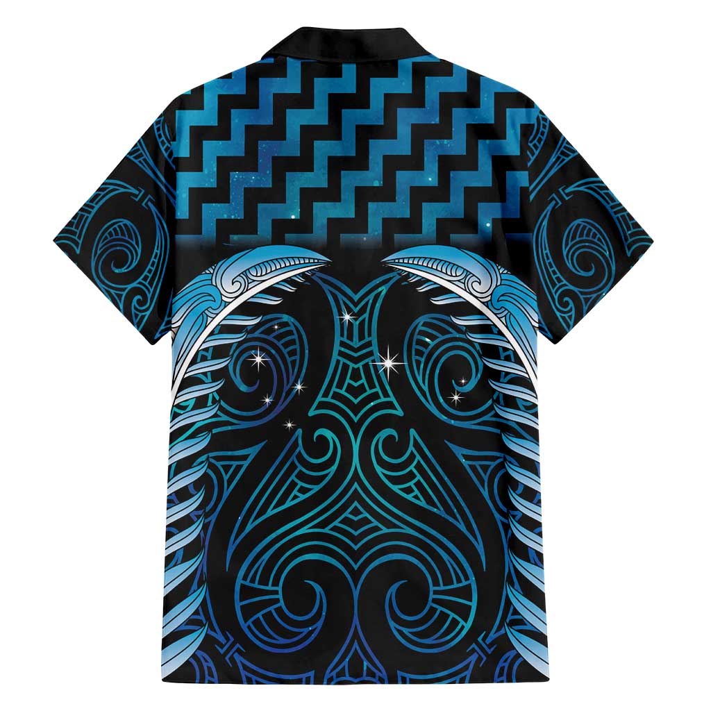 Blue Matariki New Zealand Family Matching Long Sleeve Bodycon Dress and Hawaiian Shirt Maori Poutama Galaxy Vibes