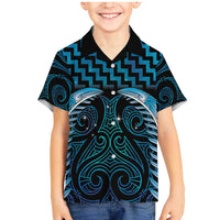 Blue Matariki New Zealand Family Matching Mermaid Dress and Hawaiian Shirt Maori Poutama Galaxy Vibes