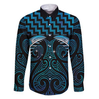 Blue Matariki New Zealand Family Matching Off Shoulder Maxi Dress and Hawaiian Shirt Maori Poutama Galaxy Vibes