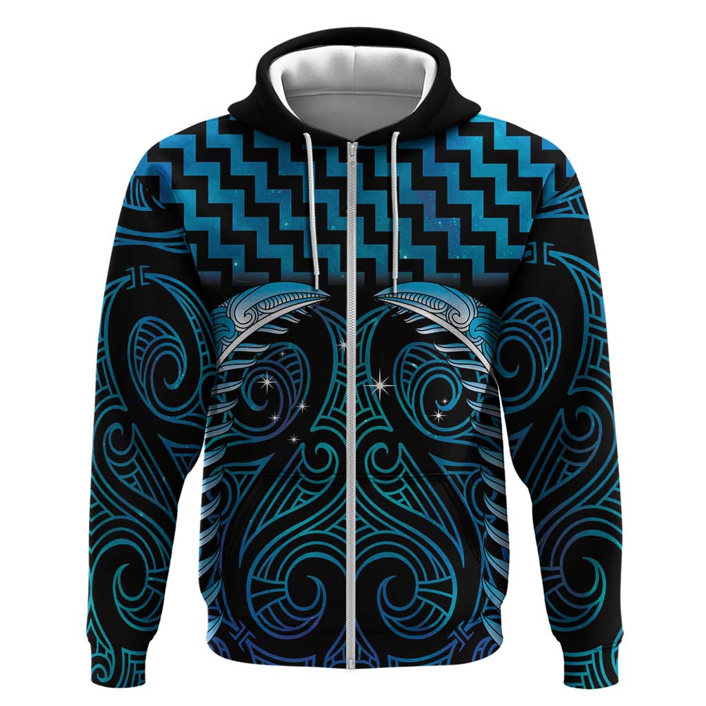 Blue Matariki New Zealand Hoodie Maori Poutama Galaxy Vibes