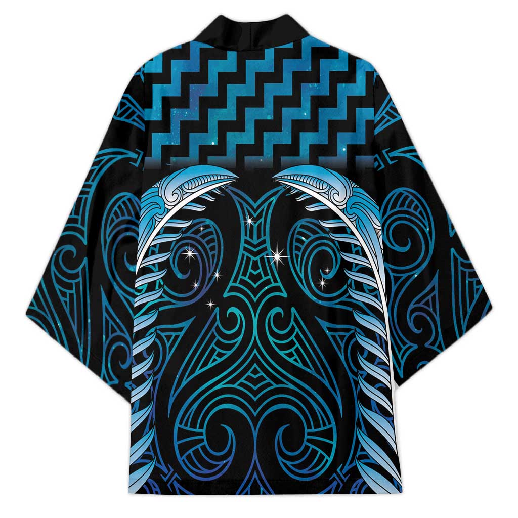 Blue Matariki New Zealand Kimono Maori Poutama Galaxy Vibes - Polynesian Pride