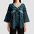 Blue Matariki New Zealand Kimono Sleeve Blouse Maori Poutama Galaxy Vibes - Polynesian Pride