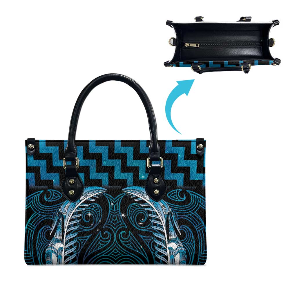 Blue Matariki New Zealand Leather Bag Maori Poutama Galaxy Vibes - Polynesian Pride