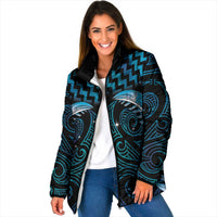 Blue Matariki New Zealand Padded Jacket Maori Poutama Galaxy Vibes - Polynesian Pride