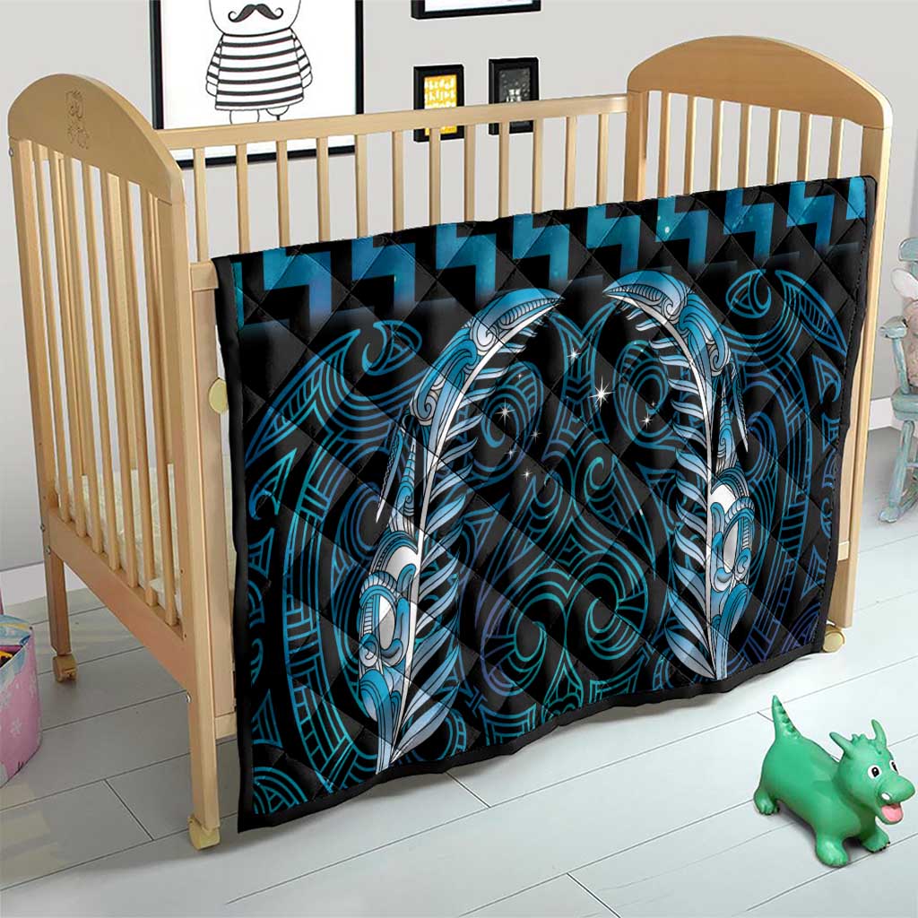Blue Matariki New Zealand Quilt Maori Poutama Galaxy Vibes