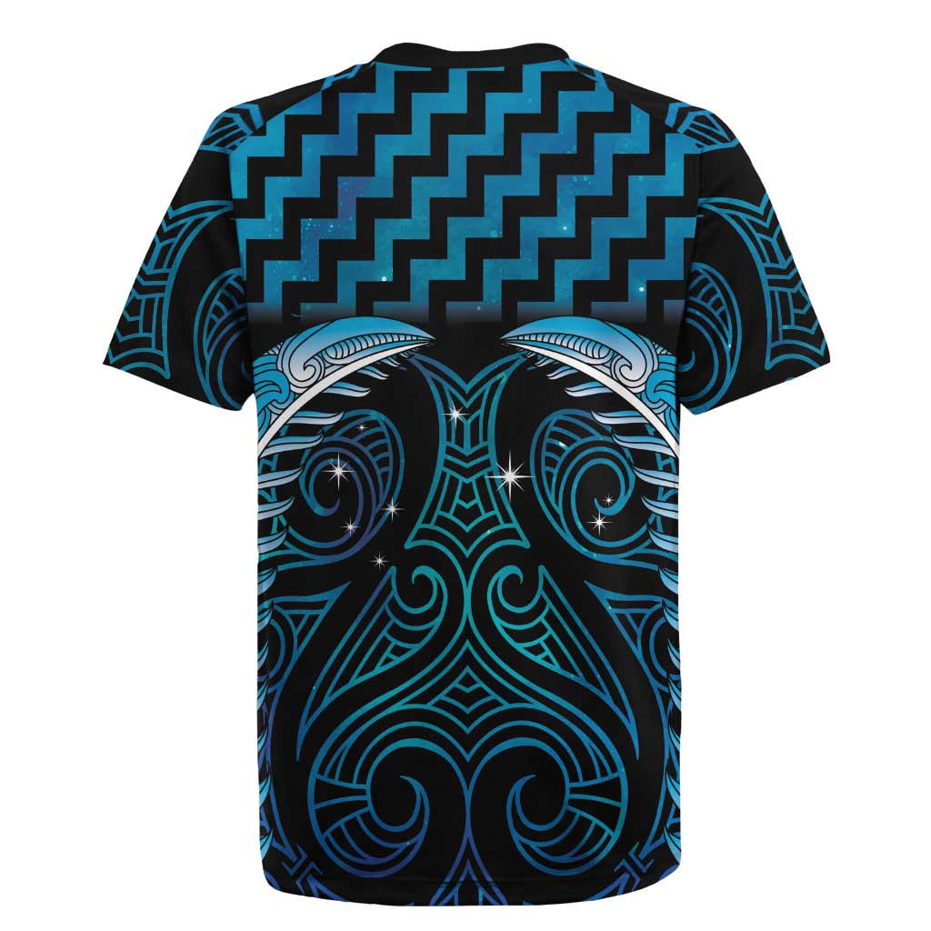 Blue Matariki New Zealand Rugby Jersey Maori Poutama Galaxy Vibes